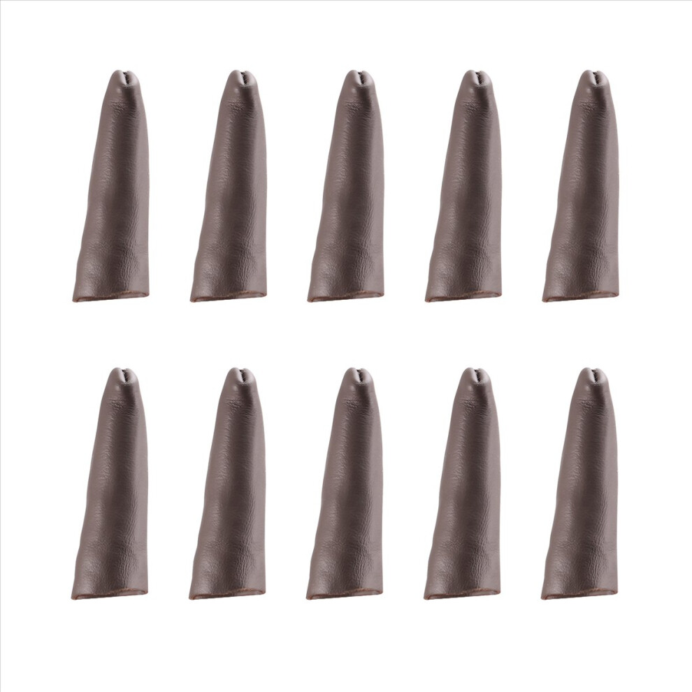 10Pcs Leather Finger Protector Finger Thimble Guards Tools For Hand Craft Jewelry Making,Brown 4852423561844