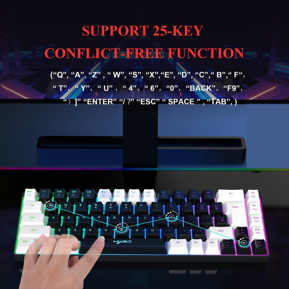 68 Keys Mechanical Keyboard Compact Rgb Luminous Gaming Mouse And Keyboard For Pc Gaming A 4852423568638