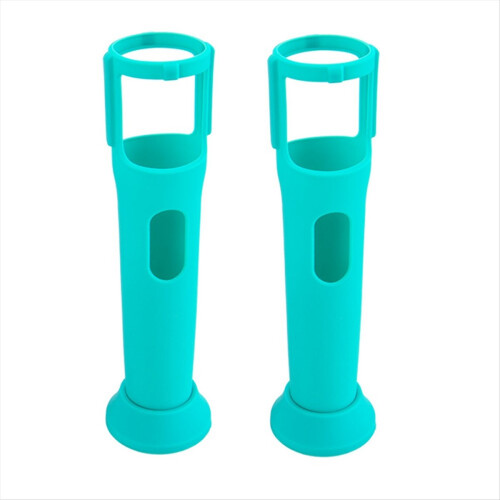 2Pcs Silicone Case for PartyBox Wireless Microphone Anti-Rolling Protective Case with Base Microphone Case Green 1