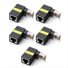 RJ45 360 otočný sieťový konektor, 90 stupňový pravouhlý gigabitový adaptér, univerzálny konvertor samec-samica