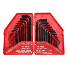 30Pcs Hexagonal Wrench Tool Set SAE & Metric Hex Wrenches L-Shaped Mechanical Hand Tools Screwdriver Kit