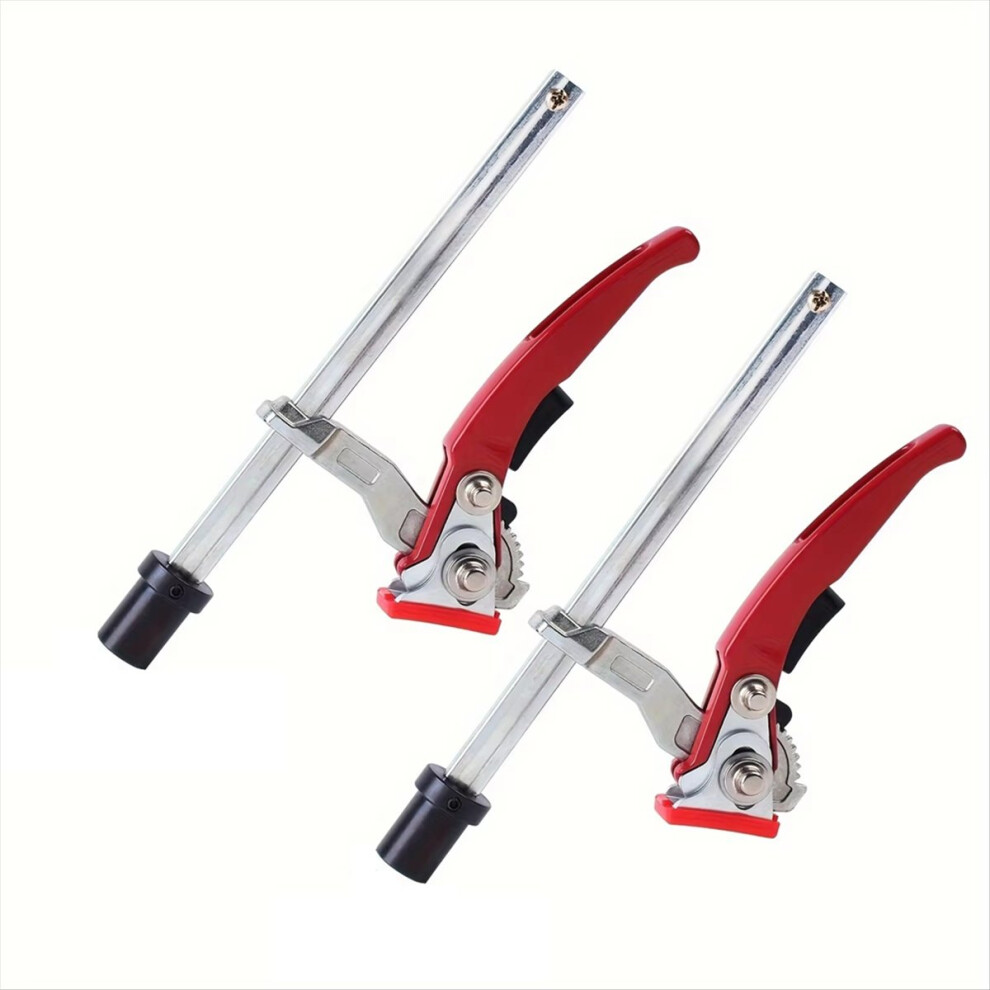 2Pcs Desktop Dog Hole Fixing Clamp, Adjustable Steel Table Clamp For Woodworking Workbench Fixing Ratchet F Clamp 20Mm 4852423574110
