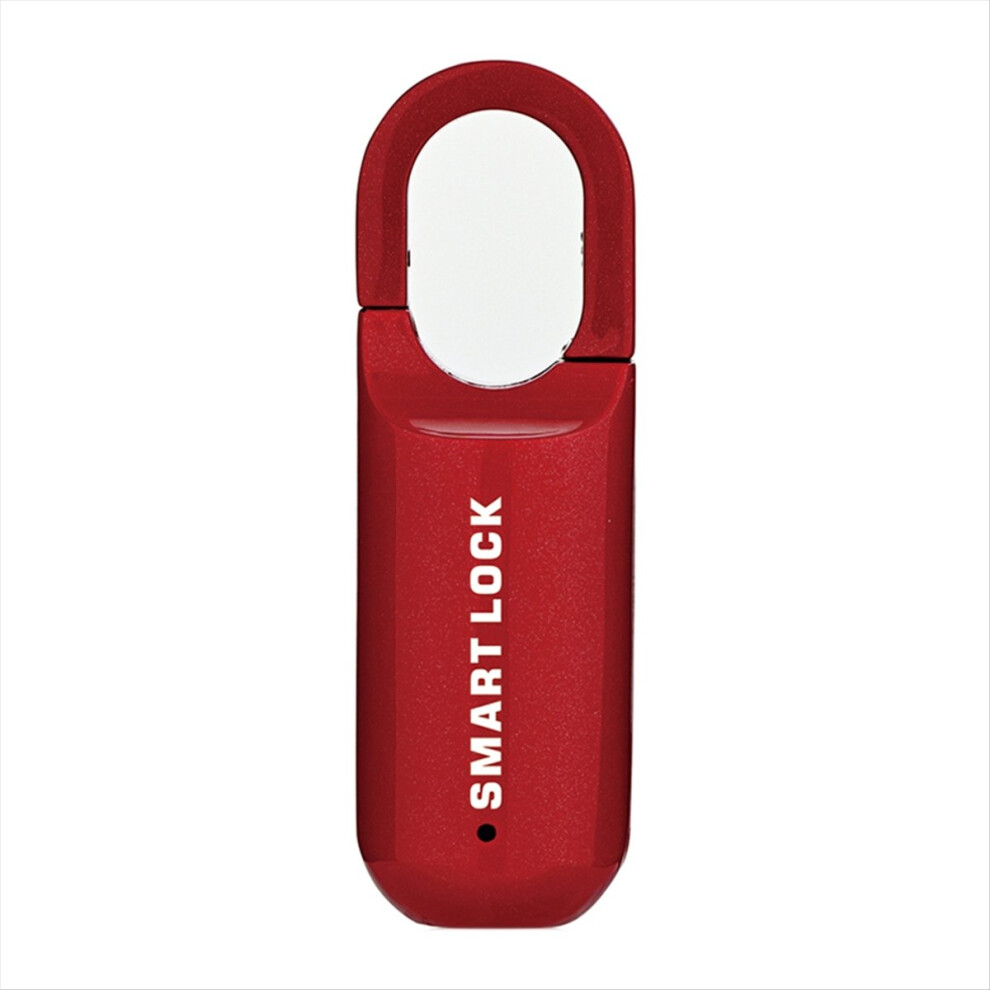 Fingerprint Padlock M01 Anti-Theft Smart Door Lock Keyless Usb Rechargeable Security For Home Bike Locker Red 4852423595849