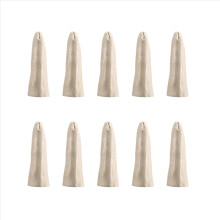 10PCS Leather Finger Protector Finger Thimble Guards Tools for Hand Craft Jewelry Making,Creamy-White