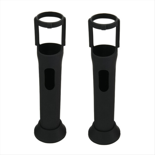 2Pcs Silicone Case for PartyBox Wireless Microphone Anti-Rolling Protective Case with Base Microphone Case Black 1