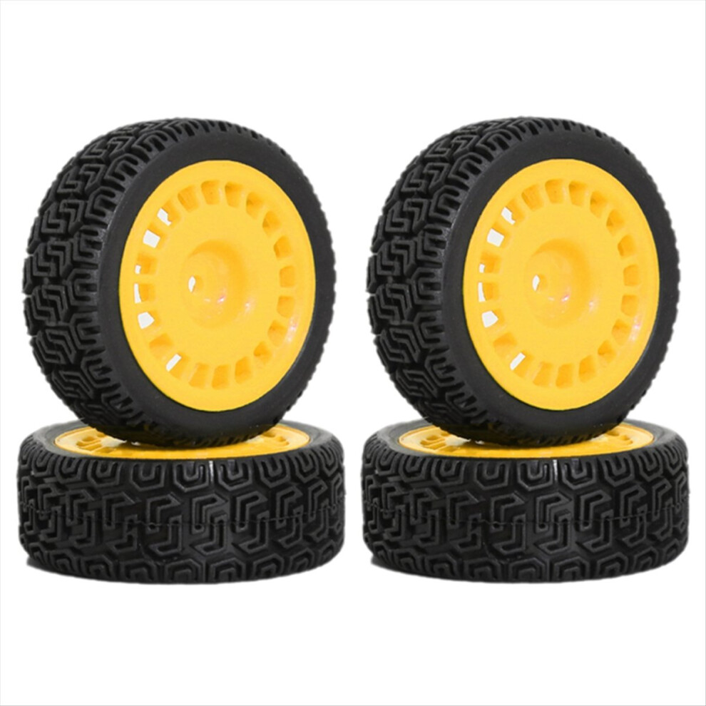 4Pcs 68Mm -Tires Rubber Tire Wheel Tyre For Xv01 Xv02 Tt01 Tt02 Ptg-2 1/10 Rc -Racing Car Upgrade Parts Yellow 4852423502120