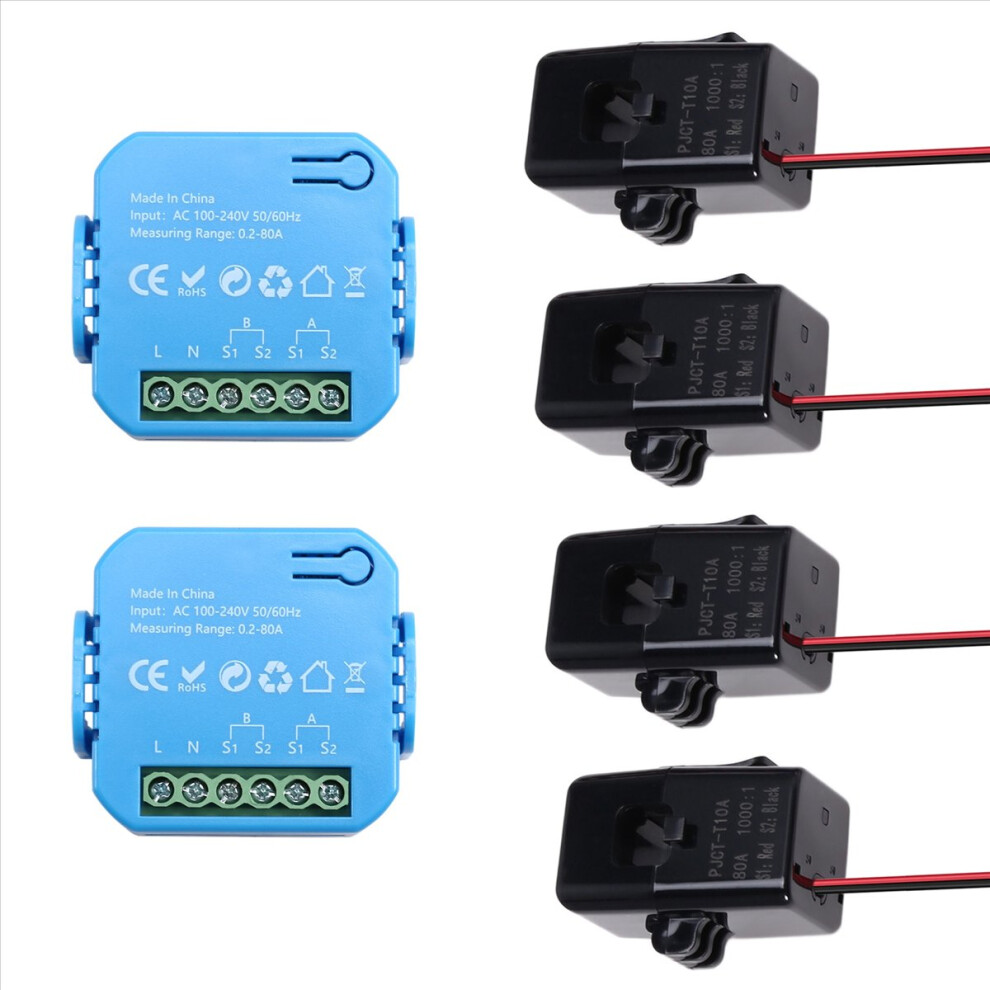 2Pcs Tuya Smart Energy Meter Power Production Consumption Bidirectional Power Monitor Support App Control 4852423570075