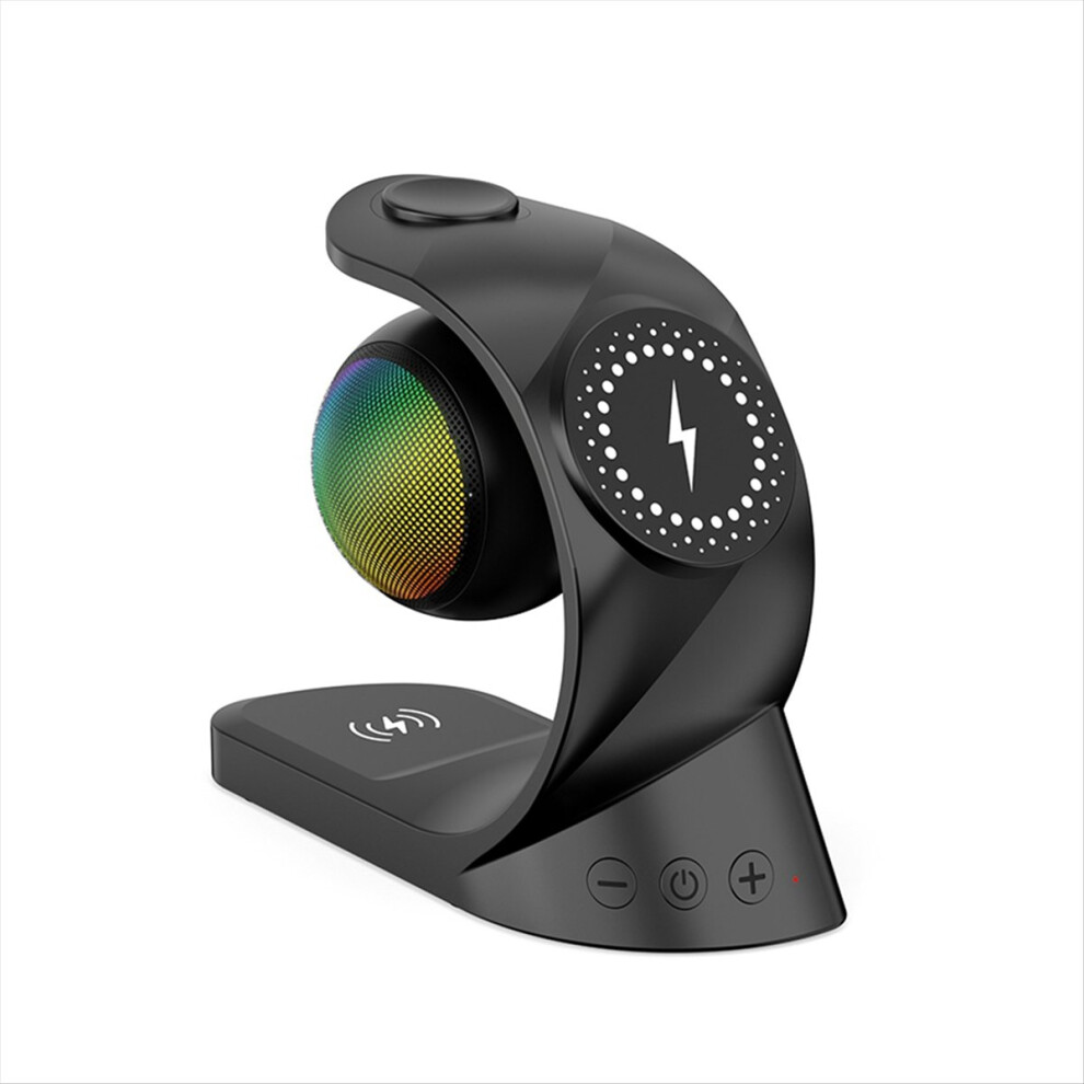 5 In 1 Bluetooth Speaker Magnetic Wireless Charger 15W Fast Charge For Watch Earphone For Universal Mobile Black 4852423586571