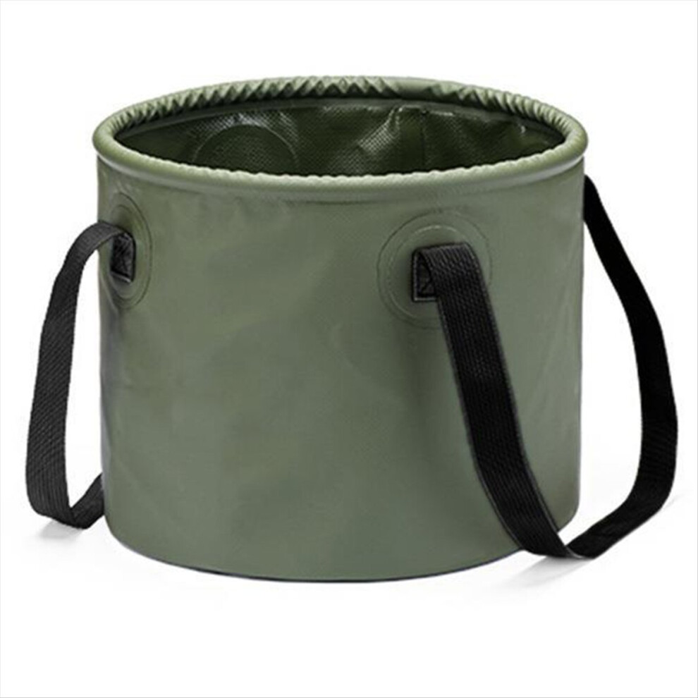 Camping Folding Bucket Multifunctional Portable Fishing Bucket Telescopic Vehicle-Mounted Water Bucket Green 4852423576268