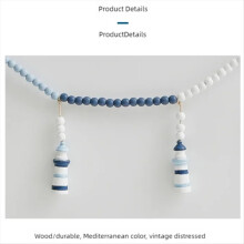 Lámpara colgante de madera con forma de viento marino para el hogar, estilo mediterráneo, con torre de perlas