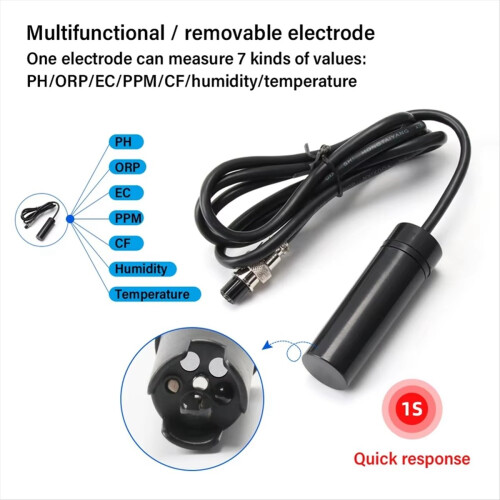Tuya WiFi 7 In1 Water Quality Tester Multi-Parameter Water Analyzer PH/ORP/EC/PPM//Humidity/TEMP Monitor Meter EU Plug 2