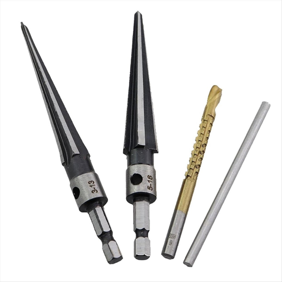 1 Set Carbon Steel Taper Reamer Set Of Four Hexagonal Shank Woodworking Taper Reamer Set 4852423578996