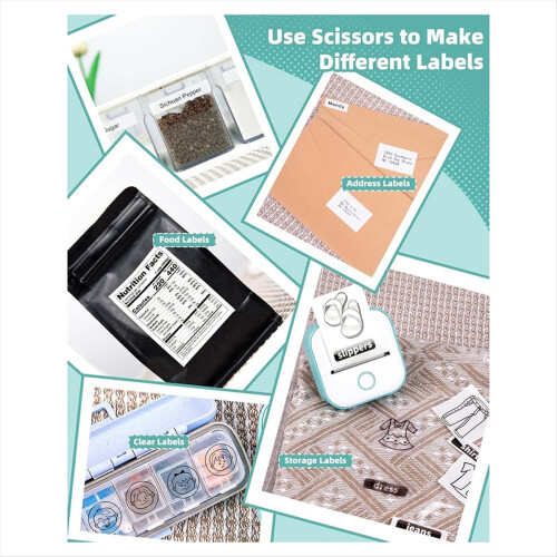 Mini Printer Sticker Printer Portable Thermal Printer Inkless Sticker Maker Machine Bluetooth Printer Phone Printer 2