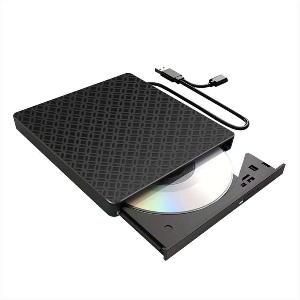 Multifunctional External Cd/Dvd Drive Burner With Sd/Tf & Usb3.0 Slots Optical Drive For Pc Laptop Black 4852423519968