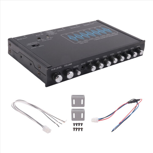 7 Band Car Equalizer Audio EQ Tuning Crossover Amplifier Parametric Car Preamplifier Audio Equalizer +-12dB 1
