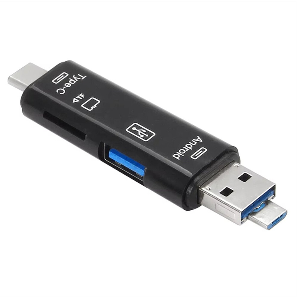 Multifunction Usb 3.0 Type C Usb Micro-Usb Sd Tf Memory Card Reader For Android Computer Dock Otg Type C Adapter Black 4852423532844