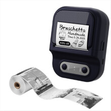 Wireless Mini Portable Printer Label Printer Mobile Thermal Adhesive Label Machine Suitable for Storehouse Express Black