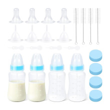 Puppy Kitten Nursing Bottle 4oz - Small Animal Feeding Kit with Nipples Hand Feeding Supplies for Puppies, Kittens