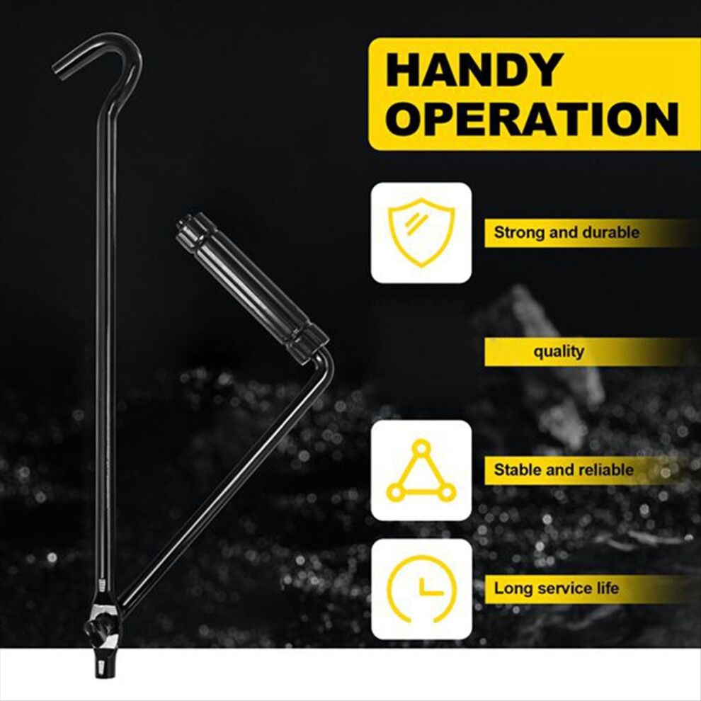 Car Jack Hand Crank Wheel Spanner Handle For Scissor Car Lift Black 4852423503776