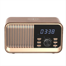 Alarm Clock Radio with Fast Wireless Charging,Bluetooth 5.3/FM Radio/USB Port/TF Card/Aux in,8W Stereo Sound Speaker