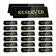 20 letreros acrílicos para mesas reservadas, letreros de reserva de asientos para bodas, restaurantes, oficinas y reuniones.
