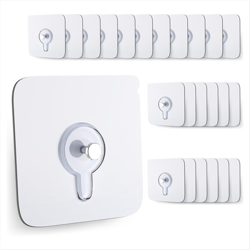 24 Pack-Adhesive Hooks, Waterproof Removable,Hooks For Walls No Damage,No Drill Picture Hangers 4852957140973