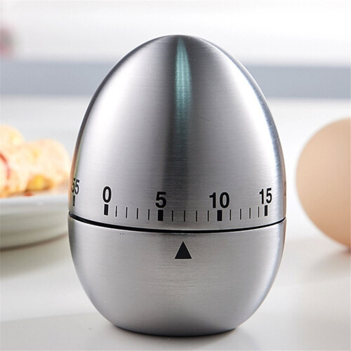 Cooking Tools Kitchen Timer Stainless Steel Egg 60 Minutes Mechanical Time Clock Counting Cute Kitchen Egg Timer 1