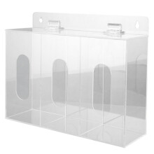 Dispensador de guantes acrílicos, organizador de pared para mascarillas, tapones para los oídos, cubrezapatos y barba.