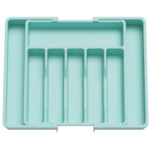 Caja expandible para guardar cubiertos, cucharas y más en cajones de cocina, organizador ajustable para uso doméstico.