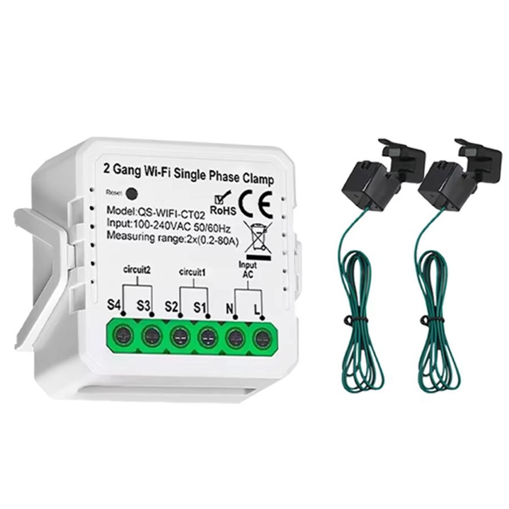 Tuya Wifi Smart Energy Meter 80A Current Sensor Solar Pv System Power Production Consumption Bidirectional Monitor 4852957171762