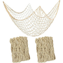 2 PCS Fish Net Decorations, 80 X 40 Inch, Ocean Themed Party Decor Beach, Nautical Wall Hanging Fishing Net for Bedroom