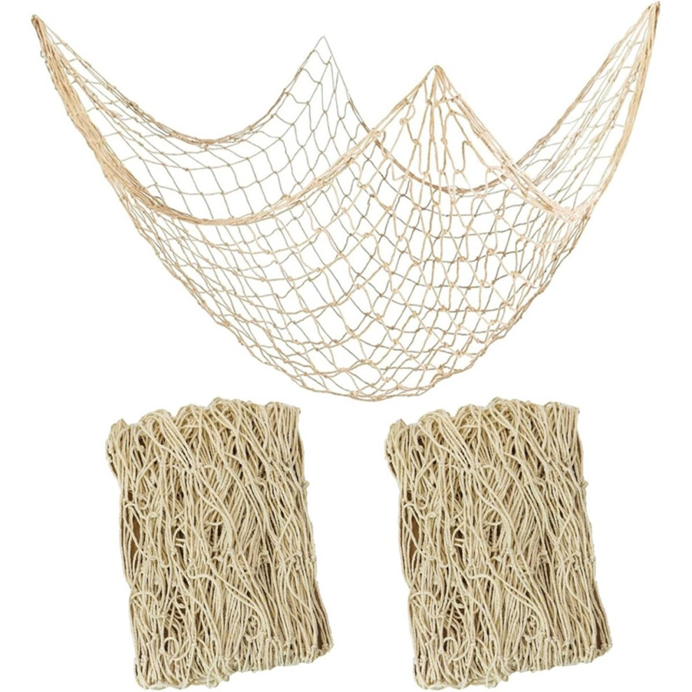2 PCS Fish Net Decorations, 80 X 40 Inch, Ocean Themed Party Decor Beach, Nautical Wall Hanging Fishing Net for Bedroom