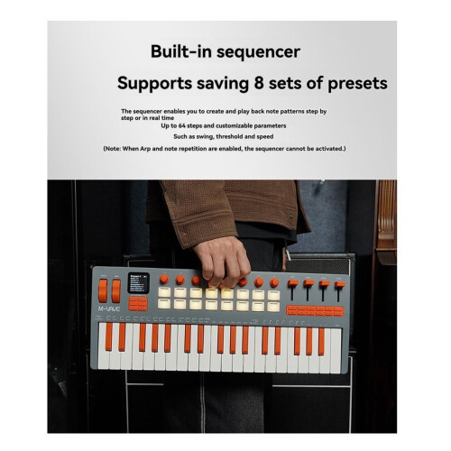 -37 Pro 37-Key MIDI Controller with 16 RGB Pads 8 Knobs Built-in Synthesizer Portable Keyboard Instruments Digital 1