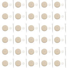 30 Set 29.5mm Doll Joint Pin Joints and Fibreboard Disks Wooden Doll Joints Accessories for Plush Bear Doll DIY Making