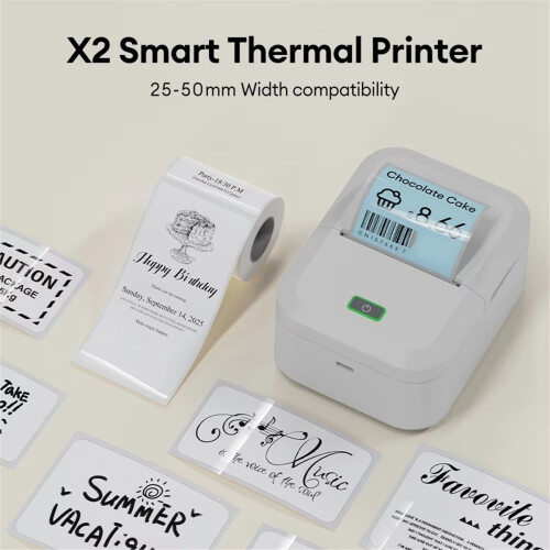 X2 Bluetooth Thermal Printer Mini Pocket Printer Self-Adhesive Sticker Labeling Machine Similar As B21 B1 Printer Noink 2