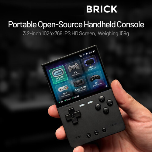 BRICK Handheld Game Console 256GB Portable Linux Video Game Console 3.2inch 1024x768 IPS Screen Retro Game Controller B 2