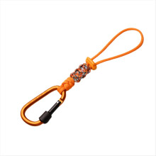 Cordino con moschettone, gancio a tazza, accessori per arrampicata, zaino, portachiavi, portachiavi in paracord per esterni, arancione