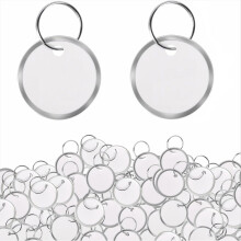 180Pcs Metal Rim Key Tags, 1.22 Inch Round Paper-Key Chain Tag with Split Rings Writable Blank-Paper for Keys,Luggage