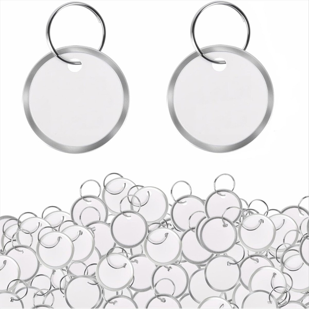 180Pcs Metal Rim Key Tags, 1.22 Inch Round Paper-Key Chain Tag With Split Rings Writable Blank-Paper For Keys,Luggage 4852957191876