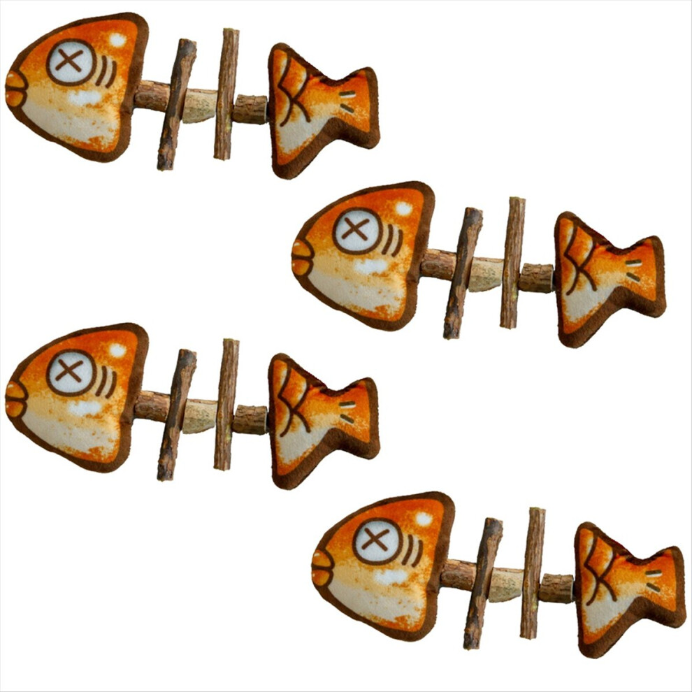 Silvervine Grilled Fish Cat Chew Toy - Interactive Molar Teaser for Kitten Dental Health