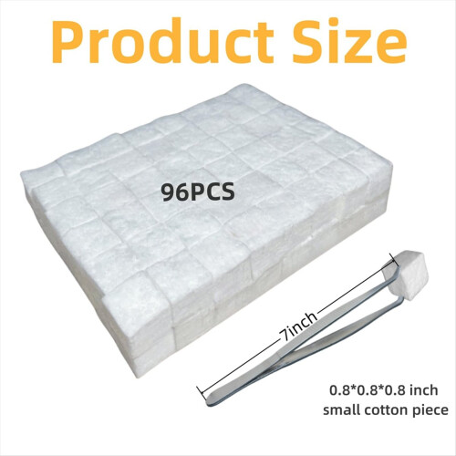 96 Pcs Small Ceramic Wool Wick for Tabletop Fire Pit, Suitable Ethanol Fireplace Fuel,Carbon Felt Indoor 2