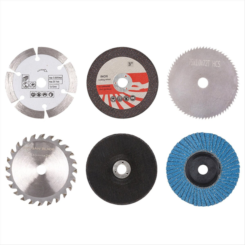 6Pcs 75Mm Cutting Disc Kit For 10Mm Bore Angle Grinder Metal Circular Saw Blade Flat Flap Grinding Wheel Sanding Pads 4852957110235