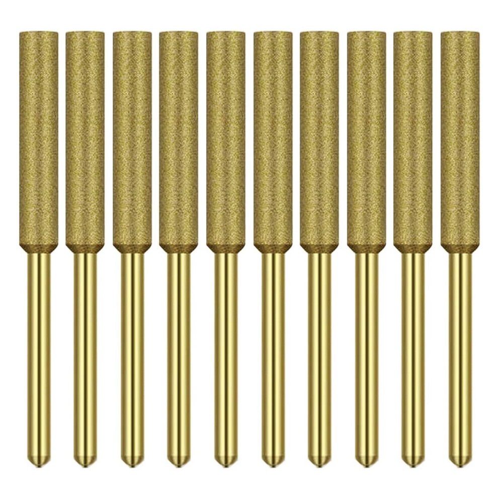 10 Pcs Electric Chainsaw Sharpener Stone Burr Grinding File,Titanium Plated Diamond Sharpening Wheels (4.0Mm) 4852957118231