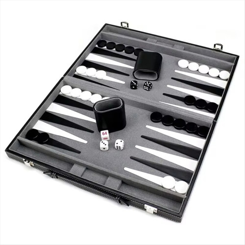 Classic Board Game with Leather Case Folding Board,Gift Package,Portable Travel Strategy Backgammon Set for Adults