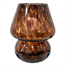 Colorful Flower Dot Glass Mushroom Lamp, American Retro Decorative Desk USB Bedside Atmosphere Light C