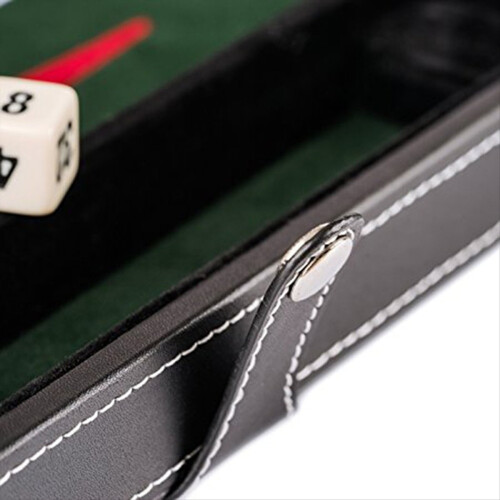 Classic Board Game with Leather Case Folding Board,Gift Package,Portable Travel Strategy Backgammon Set for Adults 2