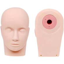 Wimpern-Make-up-Übungskopf, Kosmetik-Übungskopf, weiches Gummipuppengesicht für Massageübungen