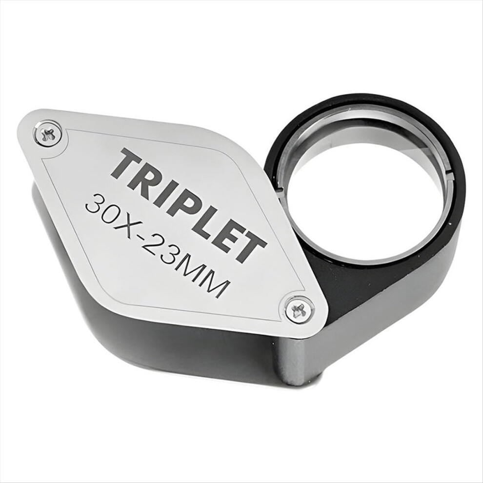 30X Jewelers Loupe Triplet Lens Foldable Pocket Metal Magnifier for Jewelry, Coins, Stamps, Watches