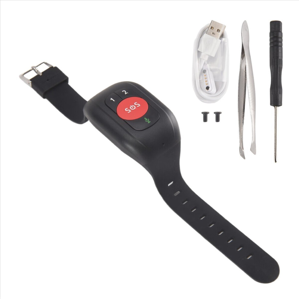Elderly 4G SOS Watch GPS Tracking Wristband Bracelet Emergency Alarm Heart Rate Blood Pressure Monitor-A