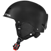 Ski Helmet For Men And Women Ventilated Snowboard Helmet With Warm Earmuffs Safety Adjustable Size M/L 5961cm Black